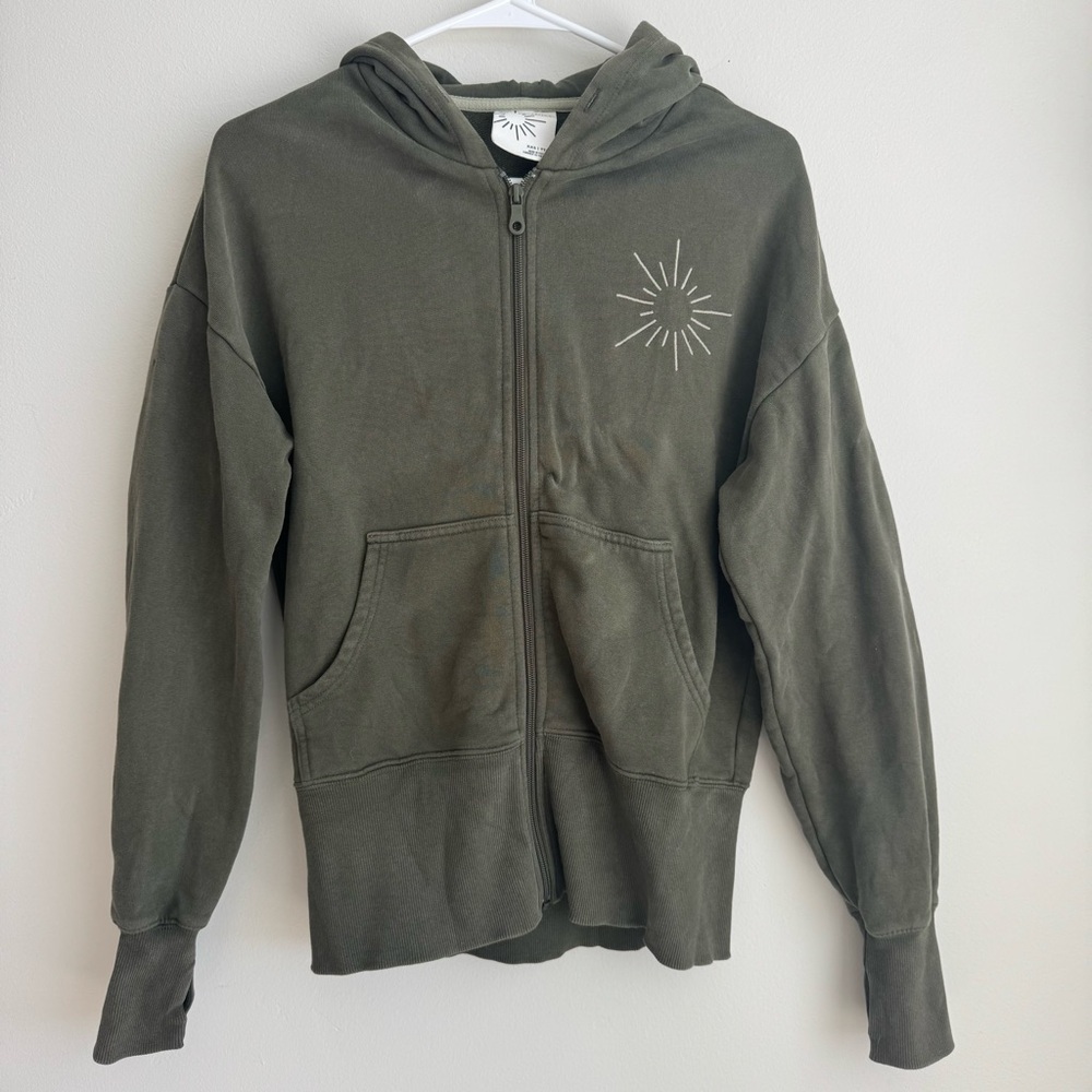 Offline Olive Green Zip-Up Hoodie Size XXS